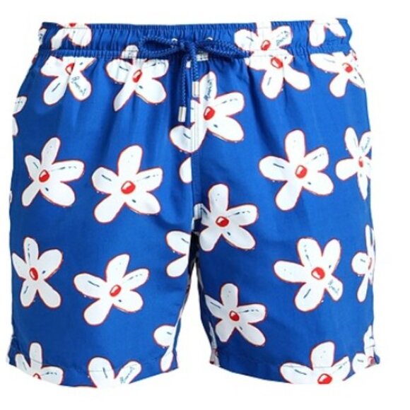 Kids Blue flower Swim Trunks Bluemint 6 7 year old stylish boys - Picture 1 of 7